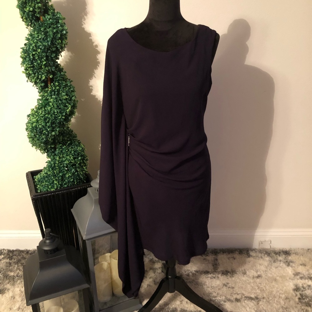 Elsey One Shoulder Shawl Drape Dress